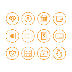 E-commerce shopping line vector icons
