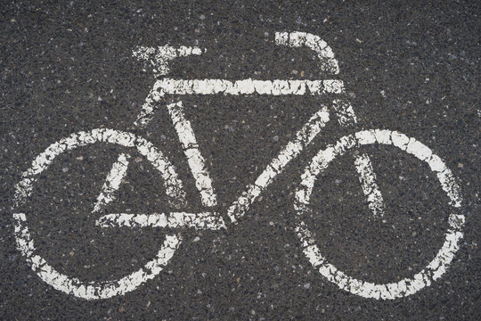 Bike symbol on the street