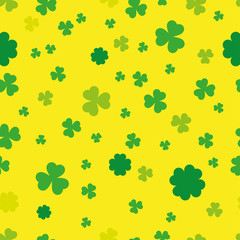 Happy St. Patrick's Day. Seamless vector background. Print. Repeating background. Cloth design, wallpaper.