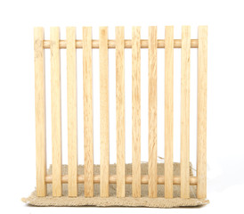 wooden lattice on white background