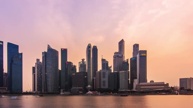 skyscrapers skyline timelapse from day to night