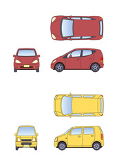 自動車イラスト、車、カー、四輪自動車、乗用車