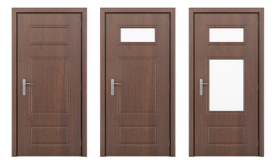 Fototapeta premium wooden door isolated on white background