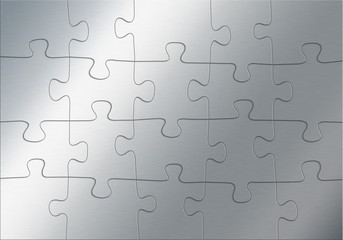 Fototapeta premium Metal puzzle as abstract background, 3d illustration