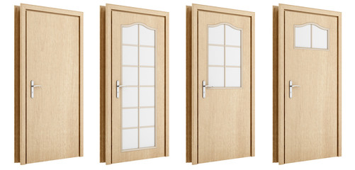 Obraz premium wooden door isolated on white background