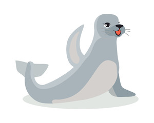 Harbor Seal Cartoon Flat Vector Illustration
