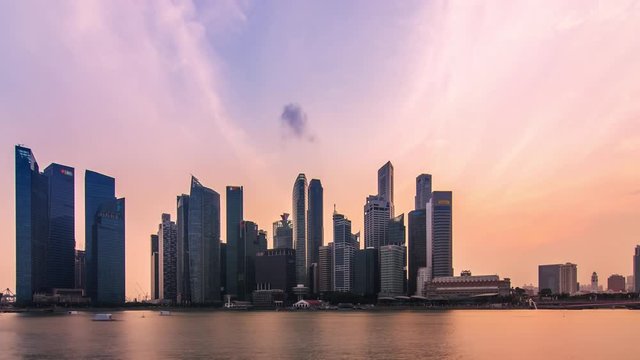 singapore city skyline timelapse