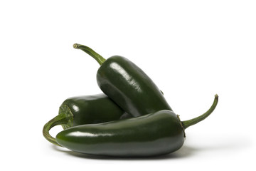 Jalapeno pepper on a white background