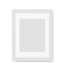 Realistic white frame  isolated on white background. vector illustration