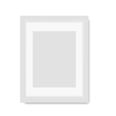 Realistic white frame  isolated on white background. vector illustration