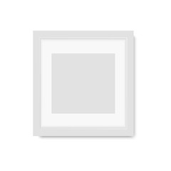 Realistic white frame  isolated on white background. vector illustration