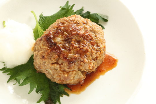 Hamburger patty with ground radish sauce for Japanese dish image