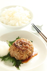 Hamburger patty with ground radish sauce for Japanese dish image