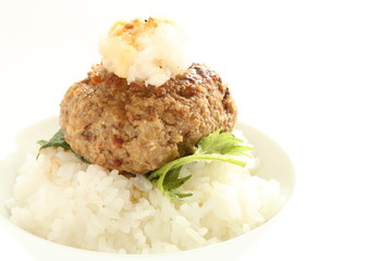 Hamburger patty with ground radish sauce for Japanese dish image