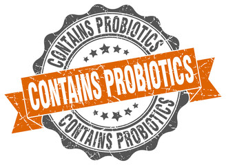 contains probiotics stamp. sign. seal