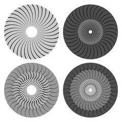 Naklejka premium Radiant rays set for custom patterns making. Rays and rings are in separate layers.
