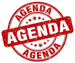 agenda red grunge round vintage rubber stamp