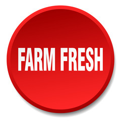 farm fresh red round flat isolated push button