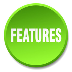 features green round flat isolated push button