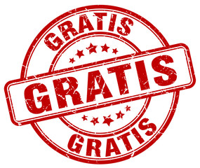 gratis red grunge round vintage rubber stamp