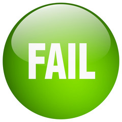 fail green round gel isolated push button