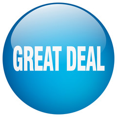 great deal blue round gel isolated push button