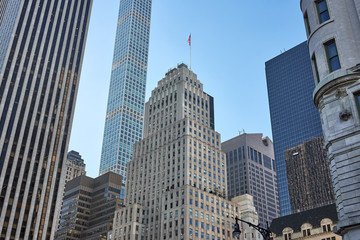 Various highrise and skyscrapers reaching for the sky