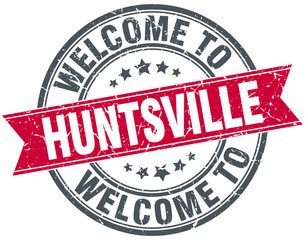 welcome to Huntsville red round vintage stamp