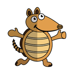 cute armadillo character icon vector illustration design