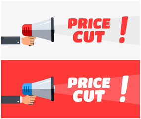 Price Cut Megaphone Banners