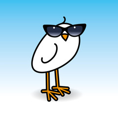 White Chick Wearing Ladies Black Sunglasses Turning Head