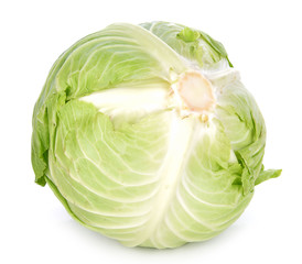 Fototapeta premium green cabbage isolated on white background