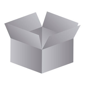 gray box opened icon, vector illustraction design image