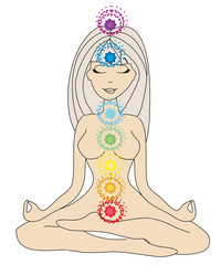 Yoga girl in lotus position