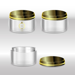 Luxury cosmetic bottle set with isolated background