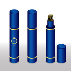 Luxury cosmetic bottle set with isolated background