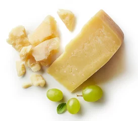 Fotobehang Parmesan cheese isolated on white backgroun © baibaz
