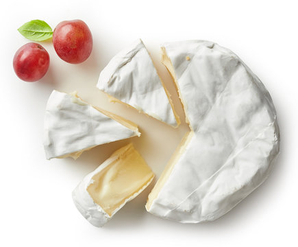 Piece of camembert cheese
