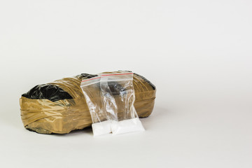 Drug packages isolated on white background