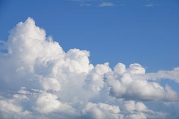 Naklejka na ściany i meble blue sky with big cloud and raincloud, art of nature beautiful, copy space for add text