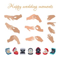 Happy Wedding Moments Rings on Fingers Collection