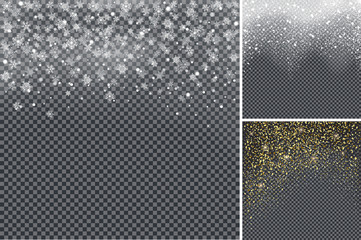Snow Confetti on Transparent Background Poster
