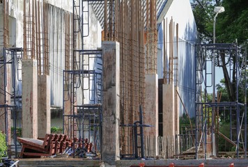 Construction work industry at building site