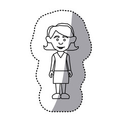 figure woman with casual cloth icon, vector illustraction