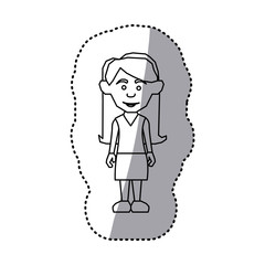 figure woman with casual cloth icon, vector illustraction