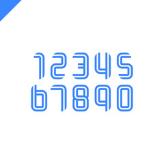 Sport Font Numbers set logos formed by parallel lines. Vector design for banner, presentation, web page, card, labels or posters.