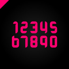 Sport numbers set logo design template. Vector round square style typeface for sportswear, sports club, app icon, corporate identity, labels or posters.