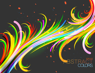 Fototapeta premium Abstract colors curve vector on a gray background
