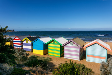 Colorful Beach huts at Brighton, Melbourne, Australia