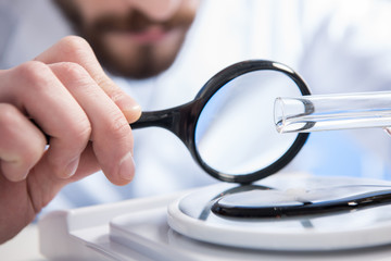 Sample throungh magnifying glass